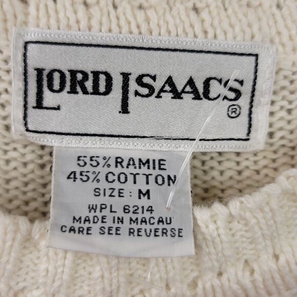 Vintage Deadstock Lord Isaacs Striped Short-Sleeve Sweater M Ramie Cotton Blend - Picture 4 of 9